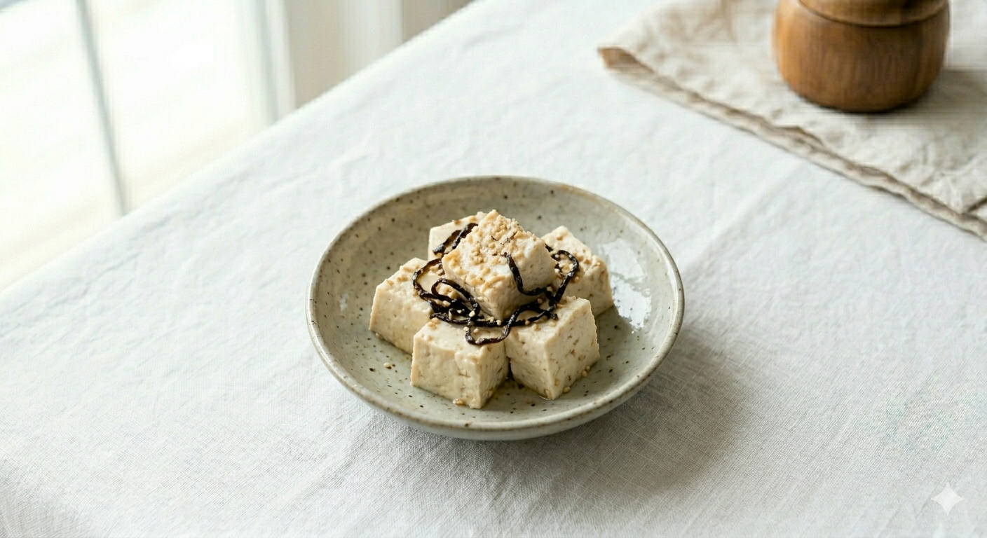 豆腐の塩昆布和え