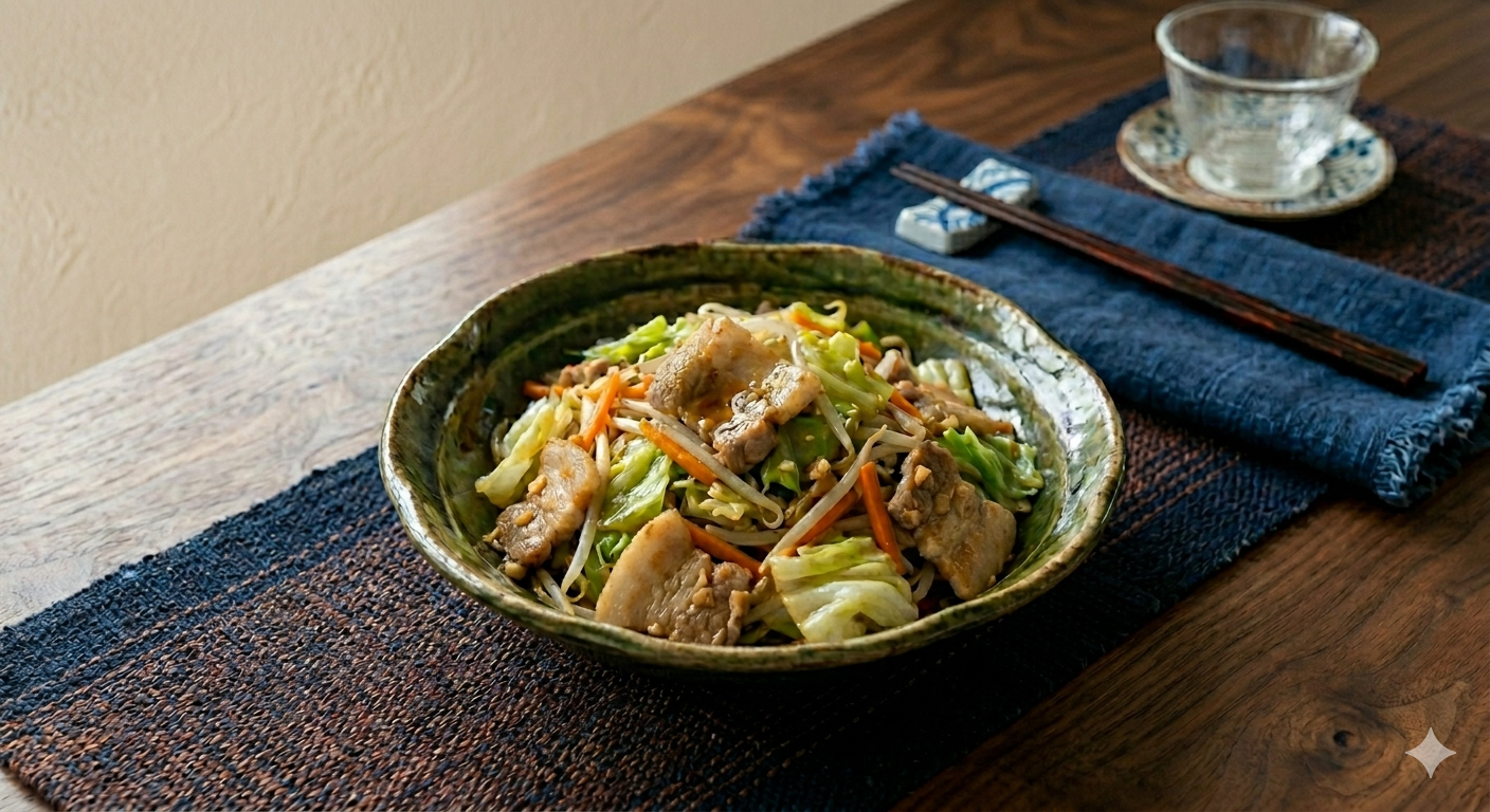 豚こまとキャベツの中華炒め