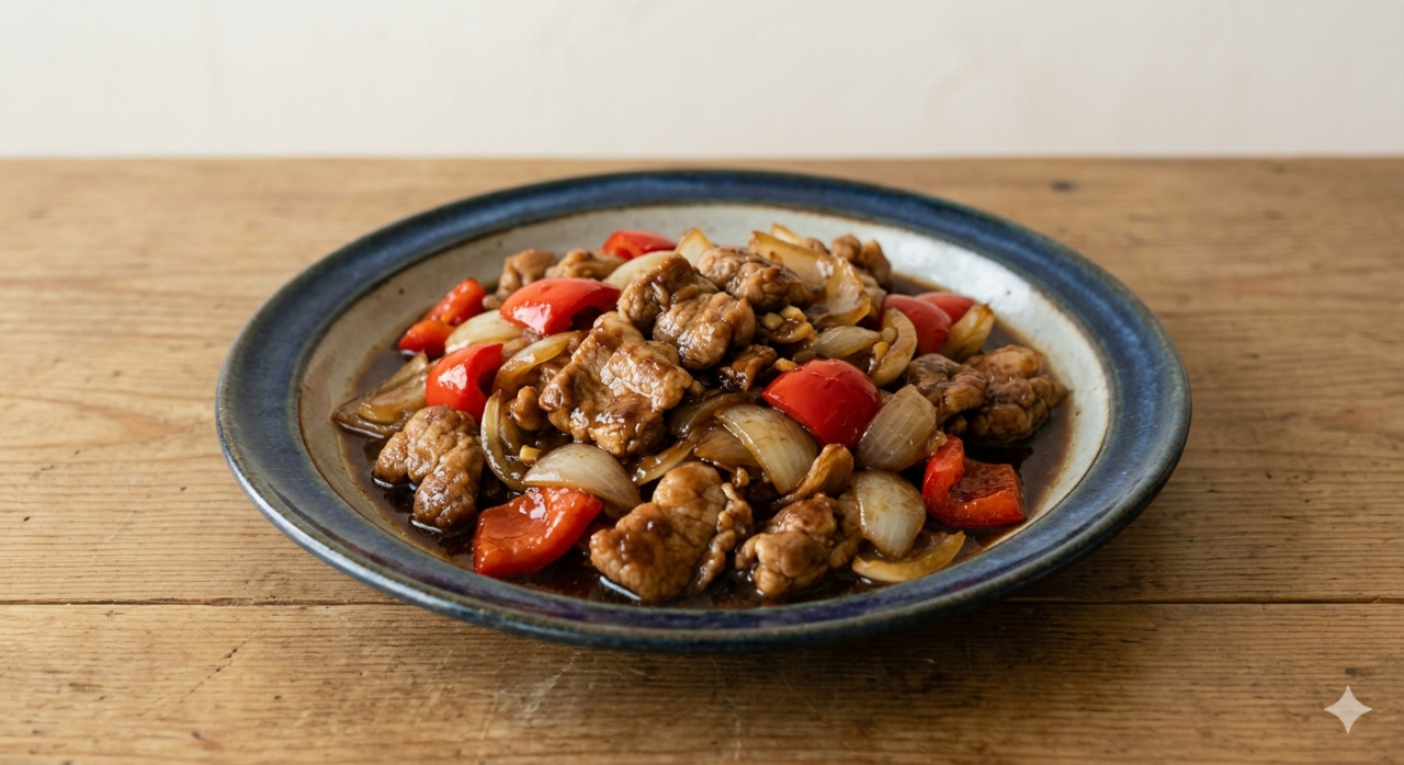 豚肉の黒酢炒め