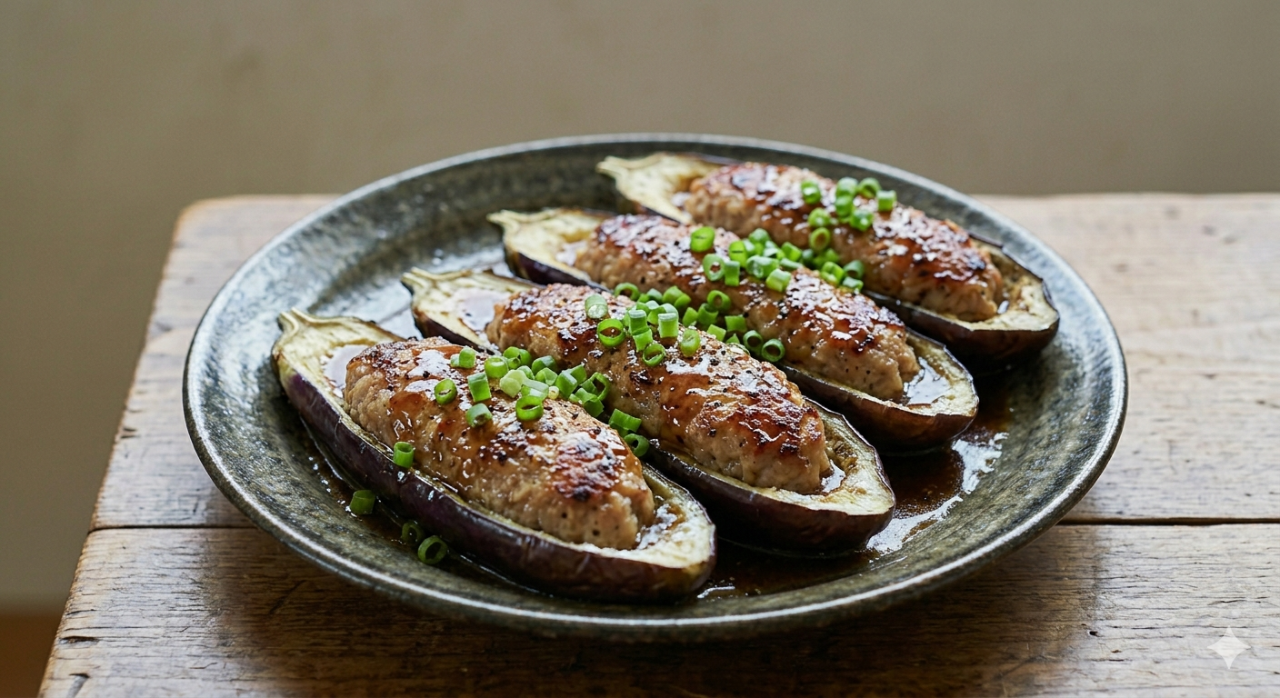 なすの肉詰め