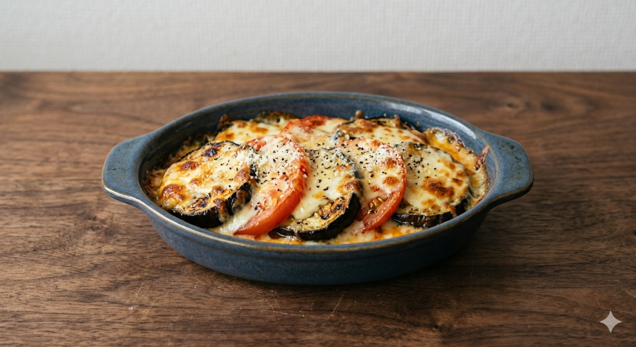 なすとトマトのチーズ焼き