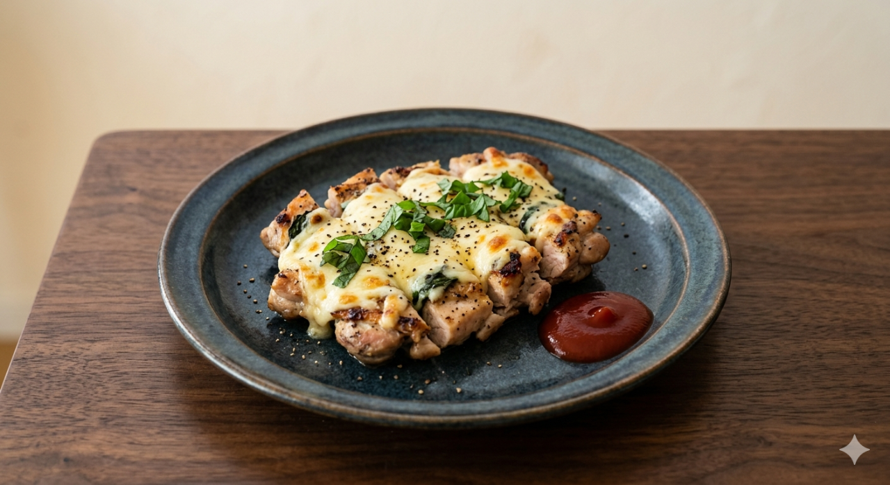 鶏肉のバジルチーズ焼き