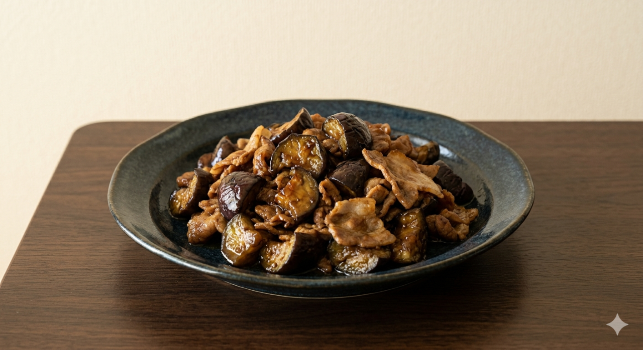 なすと豚肉のオイスターソース炒め