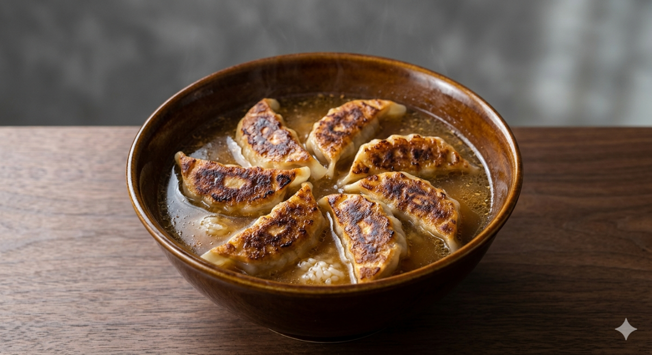 冷凍餃子の中華スープ丼