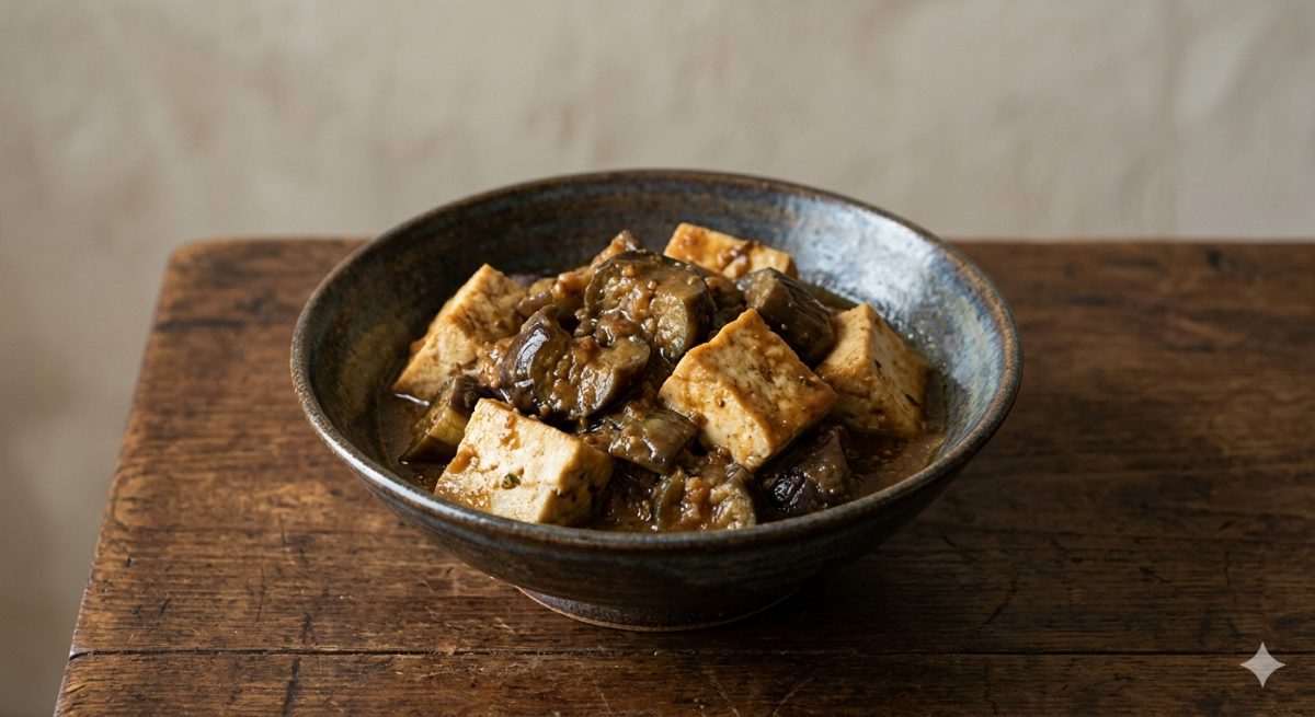 なすと豆腐のみそ煮