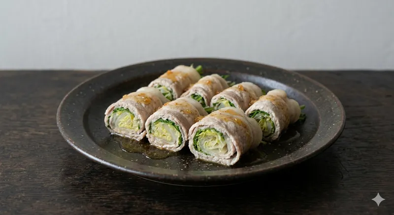 豚しゃぶ野菜巻きポン酢