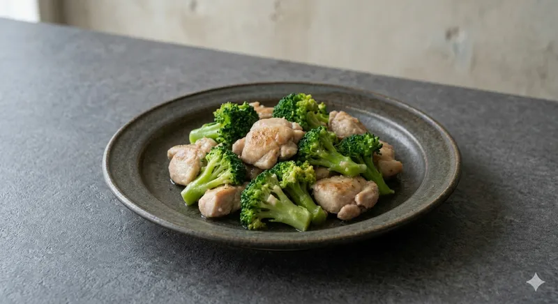 鶏むね肉とブロッコリーの塩麹炒め