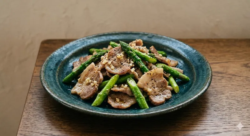豚肉とアスパラガスの塩炒め