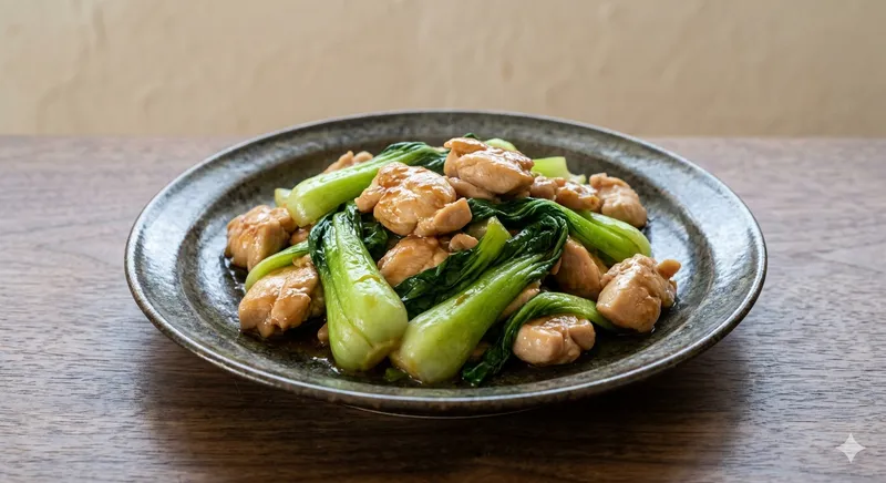 鶏ささみとチンゲン菜の中華炒め