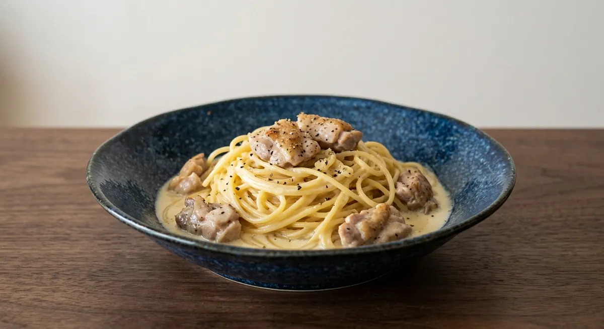 鶏肉とレモンのクリームパスタ